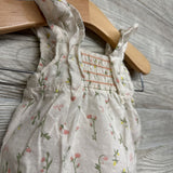 Flutter Strap Tank Top & Bloomers W/ Hat Flowers NB