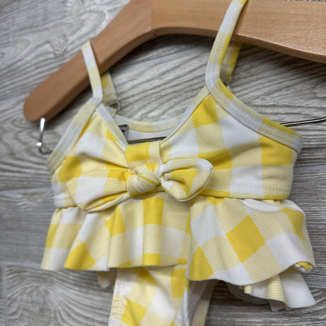 2 Pc Swimsuit Gingham Bows 12M