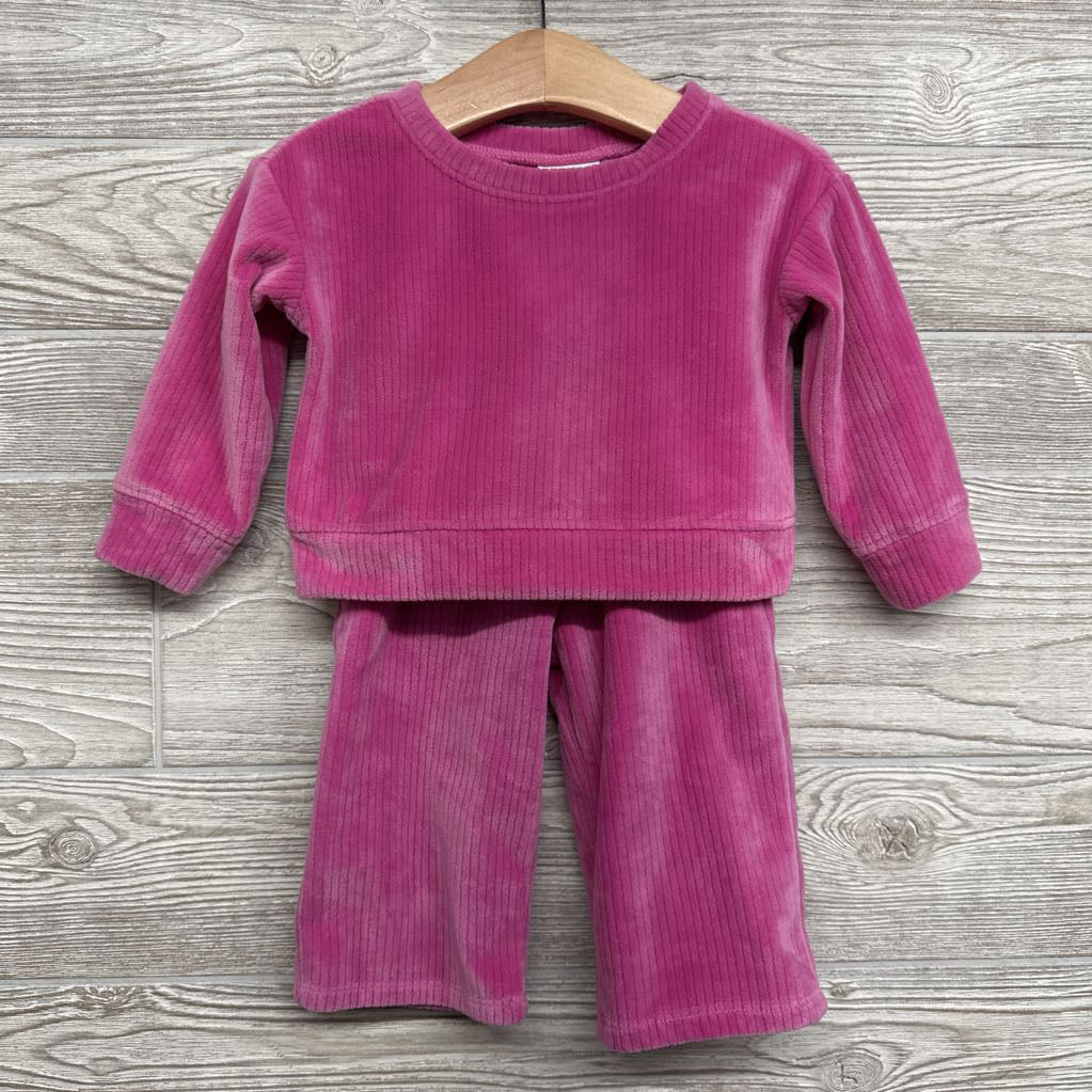 Ribbed Velour Sweater & Wide Leg Pants 12M