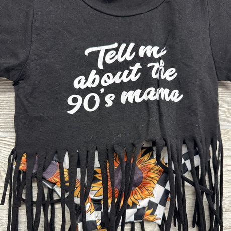 Tassel Shirt Tell Me About The 90's Mama & Checker Bummies W/ Headwrap Stripes 18M