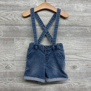 Knit Denim Suspender Shorts Cuffed 18M
