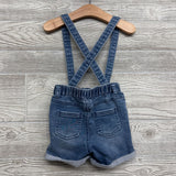 Knit Denim Suspender Shorts Cuffed 18M