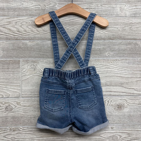 Knit Denim Suspender Shorts Cuffed 18M