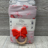 NEW Blanket, Headband & Teether Set Cherries
