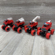4 Pk Push & Go Fire Rescue Trucks