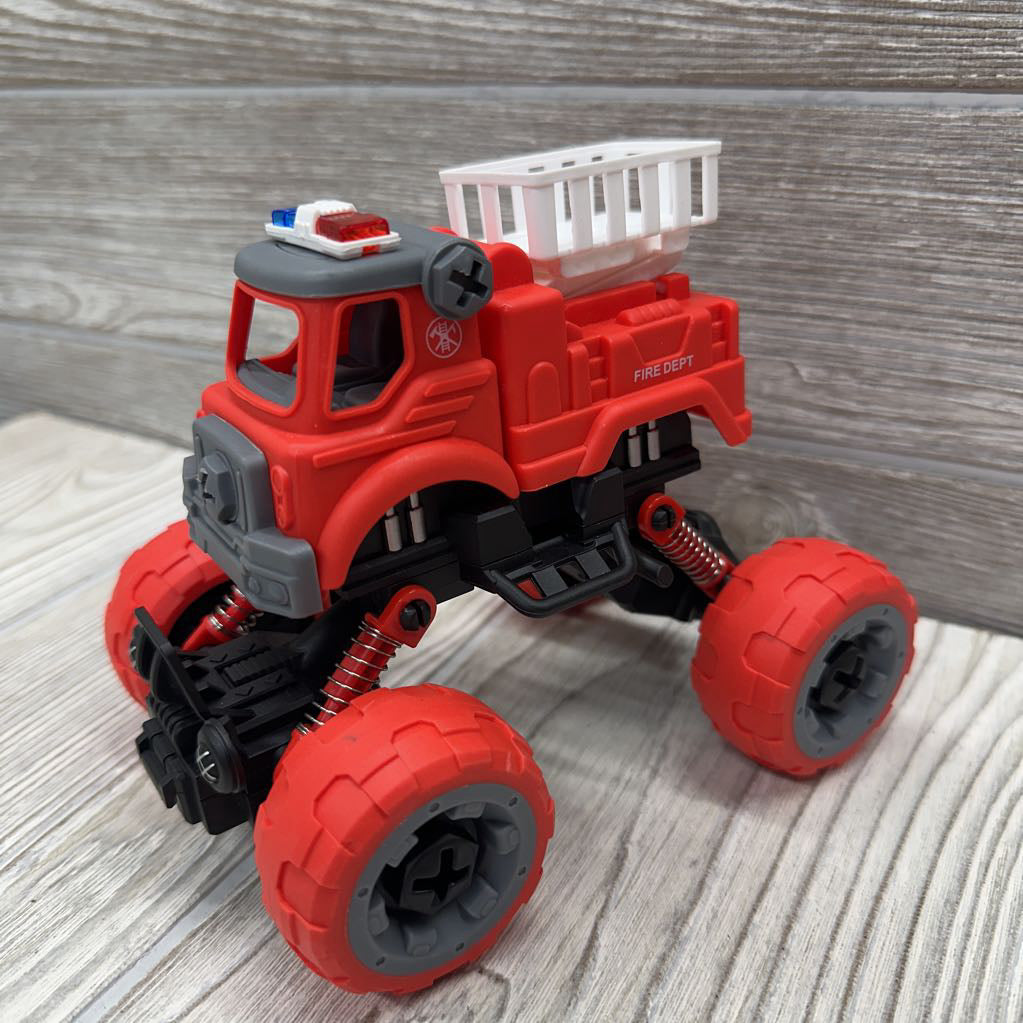 4 Pk Push & Go Fire Rescue Trucks