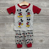 2 Pc PJs Stripes Curious Surprised Mickey Mouse 12M