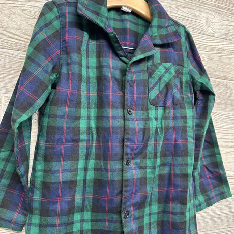 2 Pc LS Plaid Button Up PJs 6T