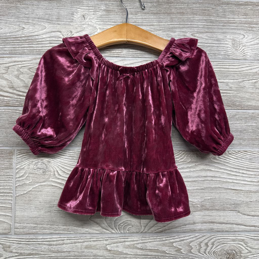 Velour Peplum Shirt 2t