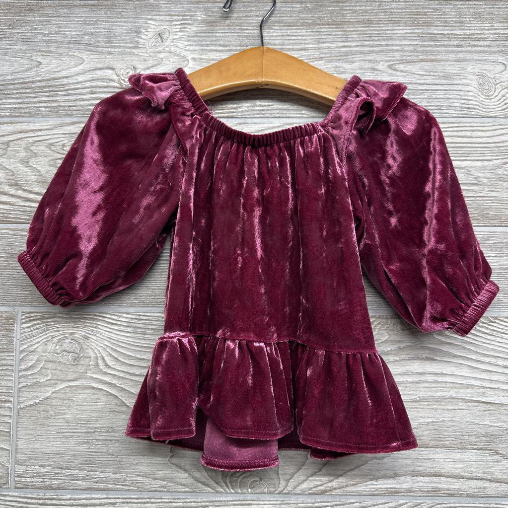 Velour Peplum Shirt 2t