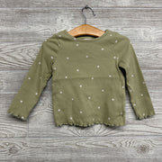 Ribbed LS Shirt Lettuce Trim Dots 2t
