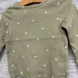 Ribbed LS Shirt Lettuce Trim Dots 2t