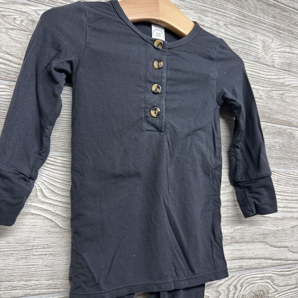 LS Bamboo Henley Shirt & Fold Over Pants 12-24M