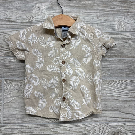 Button Up Shirt Leaves & Suspender Shorts 18M