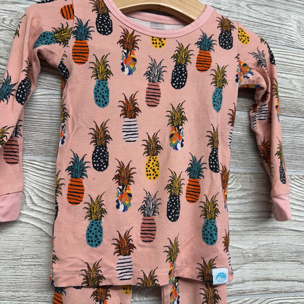 2 Pc LS Bamboo PJs Pineapples 18-24M *