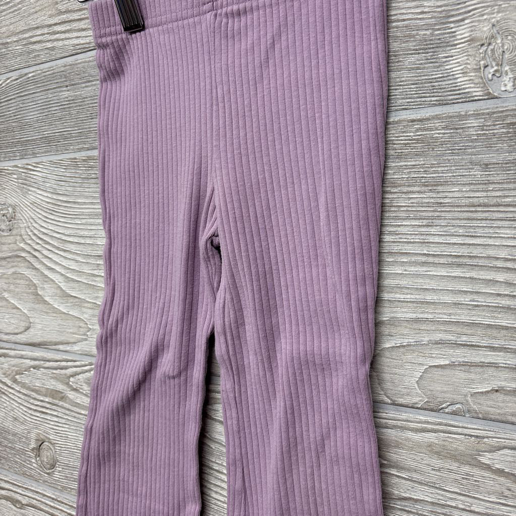 Ribbed Flare Pants Lettuce Trim 3T
