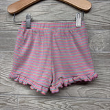 Ribbed Shorts Stripes Ruffle Trim 3T