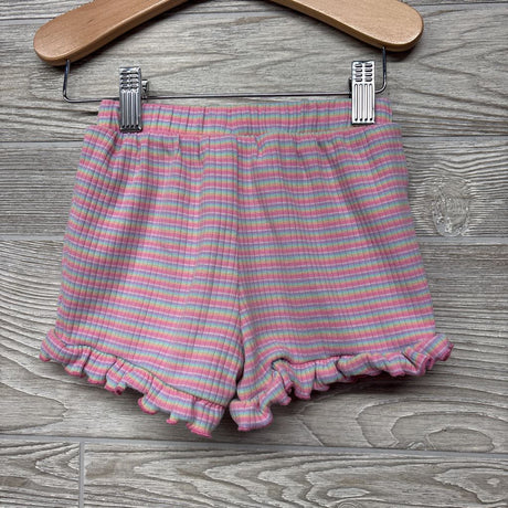 Ribbed Shorts Stripes Ruffle Trim 3T