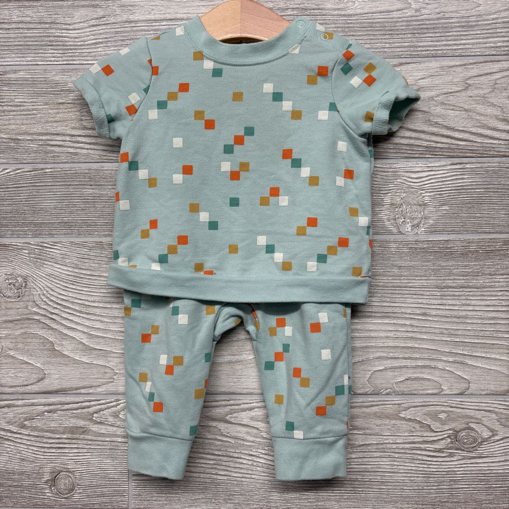 French Terry Shirt & Pants Squares 3-6M