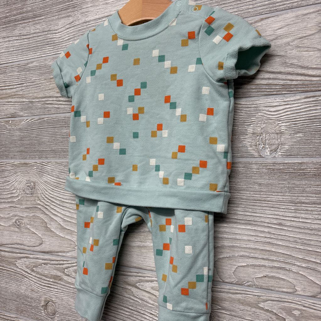 French Terry Shirt & Pants Squares 3-6M