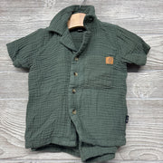 Button Up Gauze Shirt & Drawstring Shorts 12M