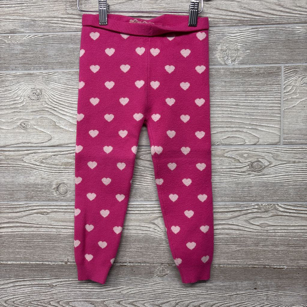 Sweater Ruffle & Knit Pants Hearts 4T