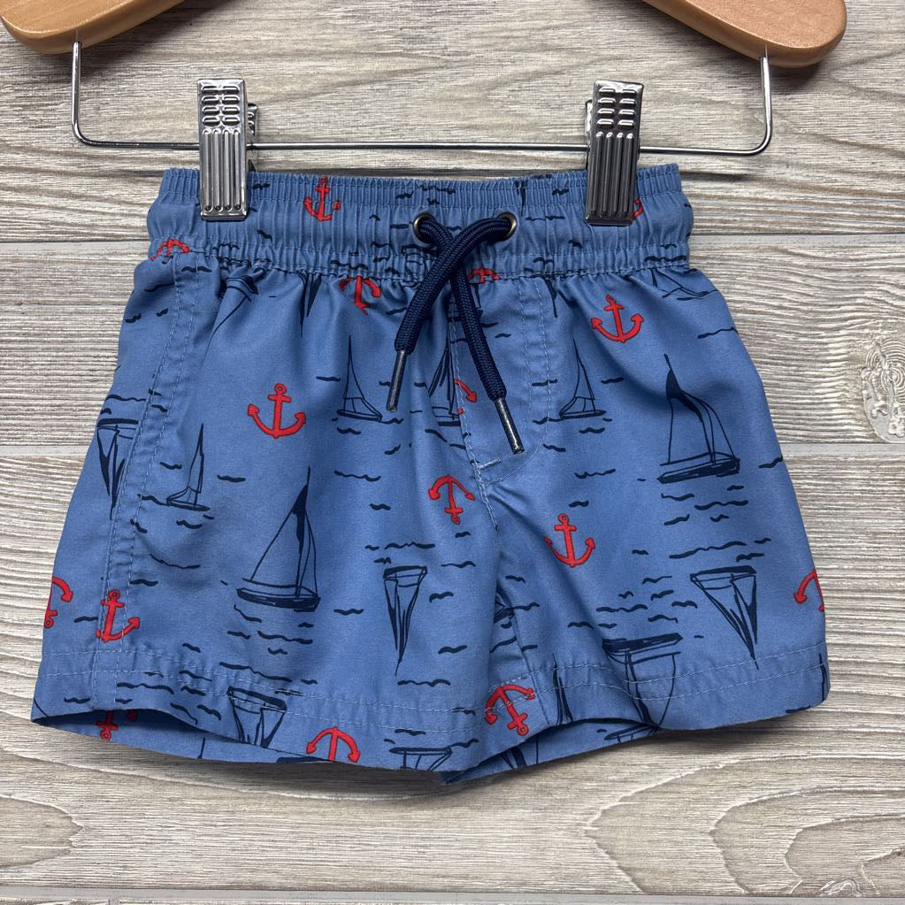 LS Rash Guard & Swim Trunks Sail Boats Anchors 6M