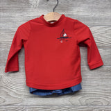 LS Rash Guard & Swim Trunks Sail Boats Anchors 6M