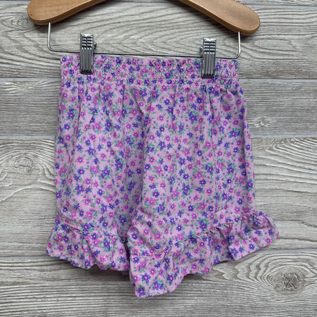 Smocked Ruffle Shorts Flowers 5-6