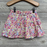 Drawstring Skort Flowers 4T