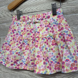 Drawstring Skort Flowers 4T
