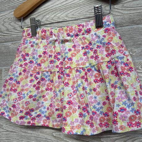 Drawstring Skort Flowers 4T