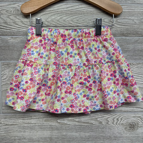 Drawstring Skort Flowers 4T