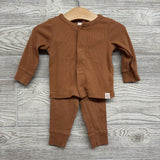 LS Ribbed Snap Up Shirt & Pants 6M