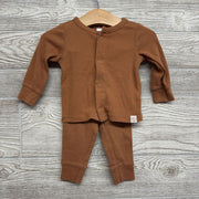 LS Ribbed Snap Up Shirt & Pants 6M