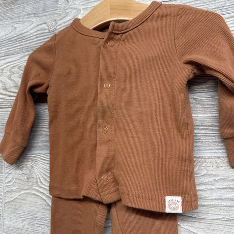 LS Ribbed Snap Up Shirt & Pants 6M