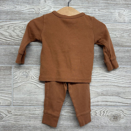 LS Ribbed Snap Up Shirt & Pants 6M