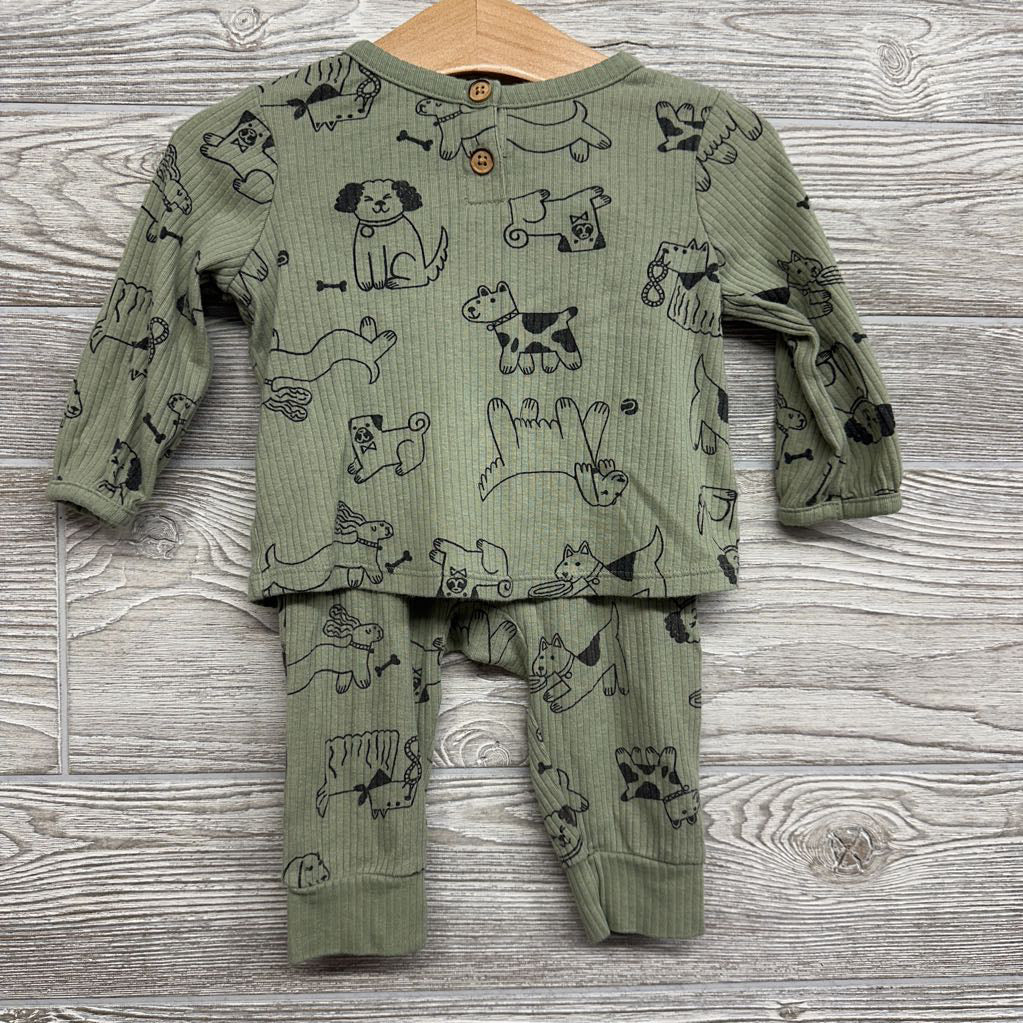 LS Ribbed Henley Shirt & Pants Dogs Bones 3-6M
