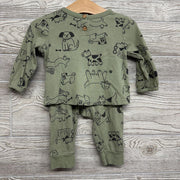 LS Ribbed Henley Shirt & Pants Dogs Bones 3-6M