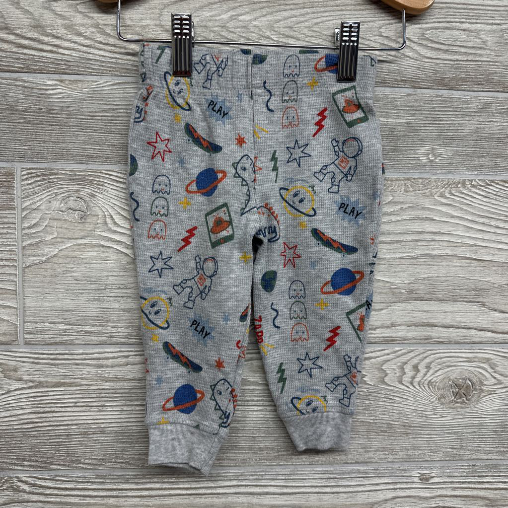LS Waffle Knit Bodysuit & Pants Dinosaurs Skateboards 6-9M
