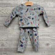 LS Waffle Knit Bodysuit & Pants Dinosaurs Skateboards 6-9M