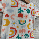 2 Pc PJs Flowers Rainbows 4T