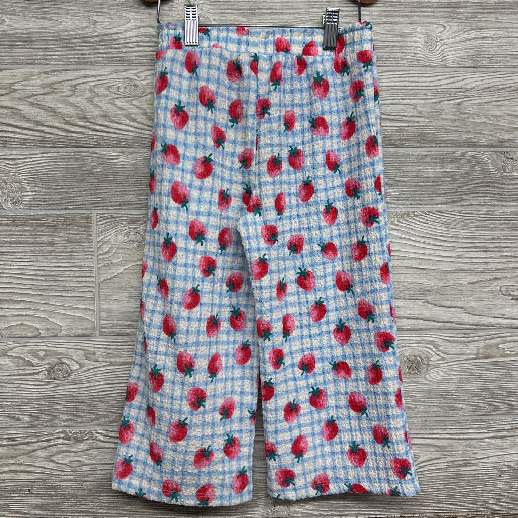 Textured Wide Leg Pants Strawberries 4T