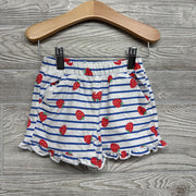 Ruffle Trim Jersey Shorts Stripes Strawberries 3T