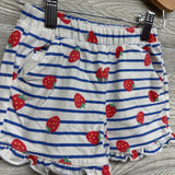 Ruffle Trim Jersey Shorts Stripes Strawberries 3T