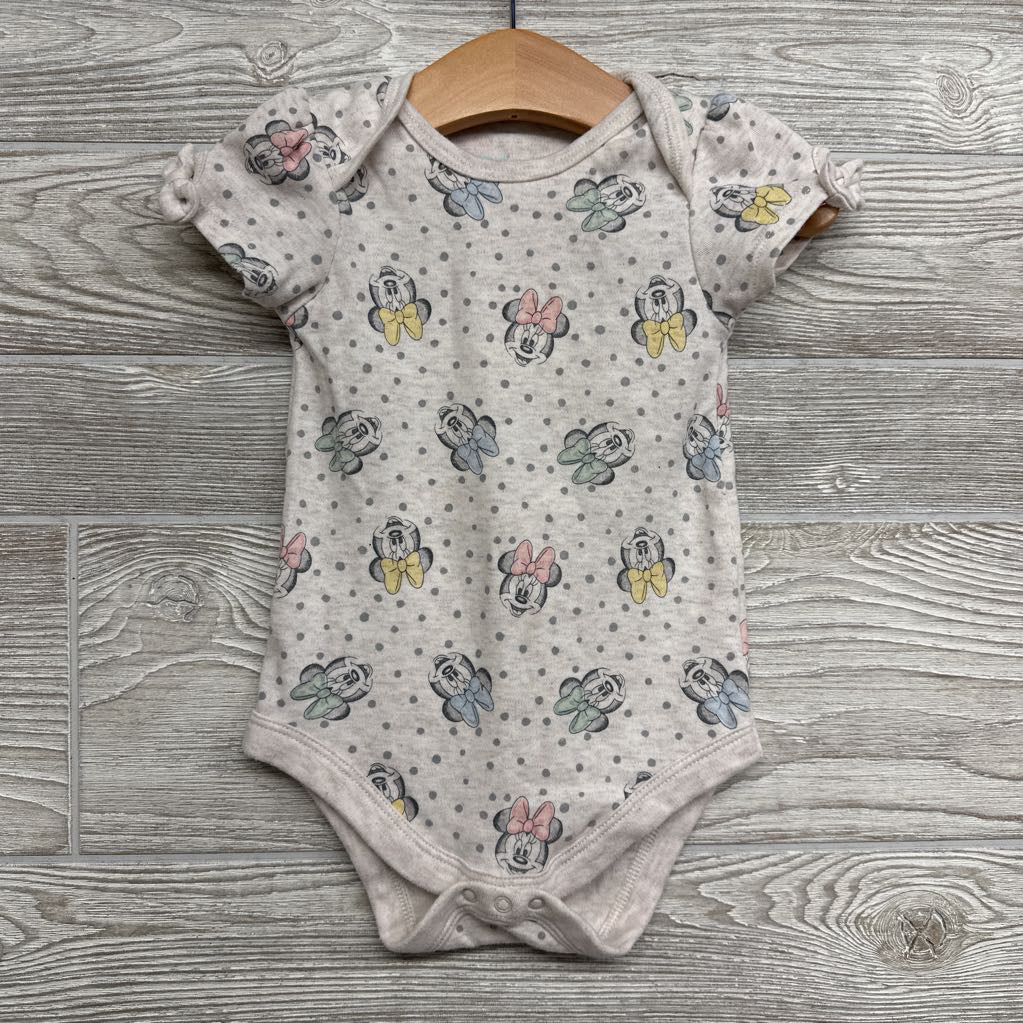 2 Pk Flutter Sleeve Bodysuits Minnie Mouse Dots 12M