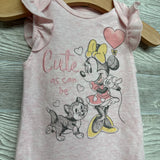 2 Pk Flutter Sleeve Bodysuits Minnie Mouse Dots 12M