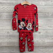 2 Pc LS PJs Stripes Minnie Mickey 5T