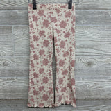 Ribbed Flare Pants Flowers 4T