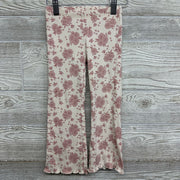 Ribbed Flare Pants Flowers 4T